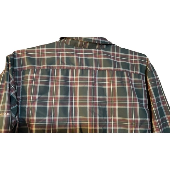 Columbia Omni-Shade Plaid Long Sleeve Shirt M Roll Tab Sleeves Outdoos Hiking - Picture 3 of 16
